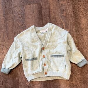 Zara Kids Gray Cardigan with Wooden Buttons